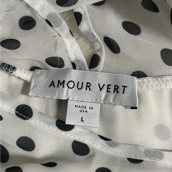 Polka Dot Ruffle Dress - Size Large - Amour Vert - Picture 3 of 4